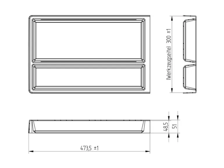 SOTECH Mehrzweckeinsatz SEPARADO Individual Silbergrau Genarbt 300 x 474 x 51 mm Schubladeneinsatz Ab 40cm Schrankbreite