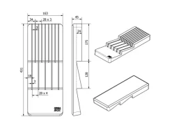 SOTECH Mehrzweckeinsatz SEPARADO Individual Silbergrau Genarbt 300x474x51mm Schubladeneinsatz inkl. Bambus Messereinsatz
