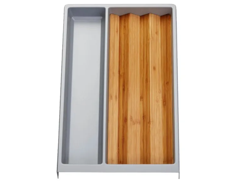 SOTECH Mehrzweckeinsatz SEPARADO Individual Silbergrau Genarbt 300x474x51mm Schubladeneinsatz inkl. Bambus Gewürzeinsatz