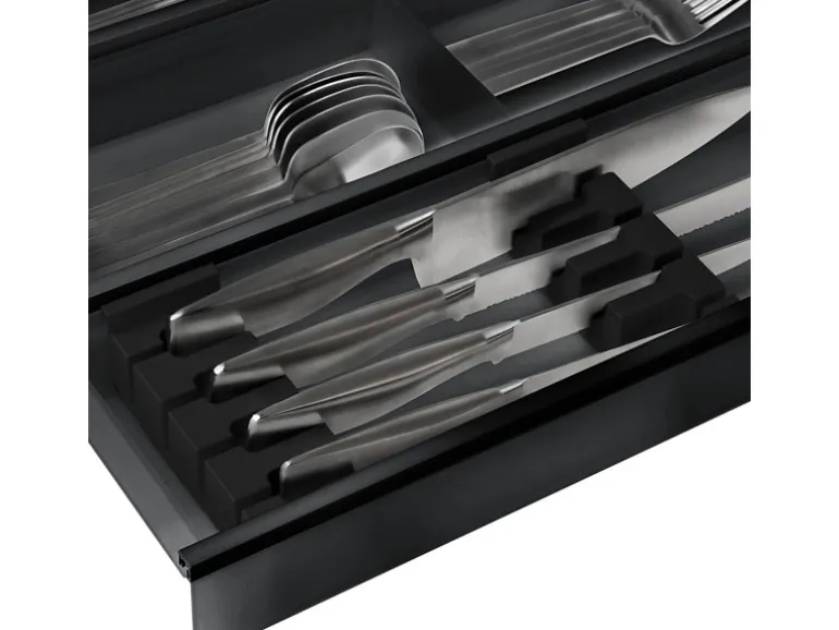 SOTECH Messereinsatz Für 100er Cuisio Schubladeneinsatz Anthrazit 93 x 44 x 53 mm Für 3 Messer