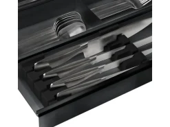 SOTECH Messereinsatz Für 150er Cuisio Schubladeneinsatz Anthrazit 143 x 44 x 53 mm Für 4 Messer