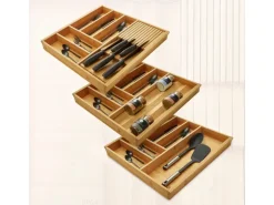 SOTECH ORGA-BOX 3 Bambus Besteckeinsatz Für 60er Schublade 473x497x56 mm mit 6 Fächer Für Nobilia Küchen Ab August 2012
