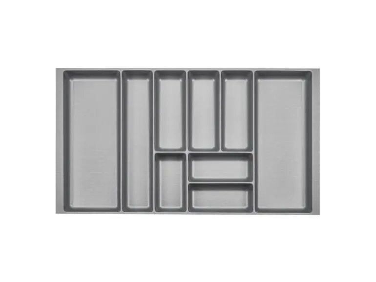 SOTECH ORGA-BOX-2 Besteckeinsatz Tiefe 462 mm Höhe 50,5 mm Für Nobilia Küchen Canvas Struktur Silbergrau Breite 809 mm