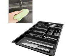 SOTECH ORGA-BOX-2 Besteckeinsatz Tiefe 462 mm Höhe 50,5 mm Für Nobilia Küchen Canvas Struktur Anthrazit Breite 709 mm