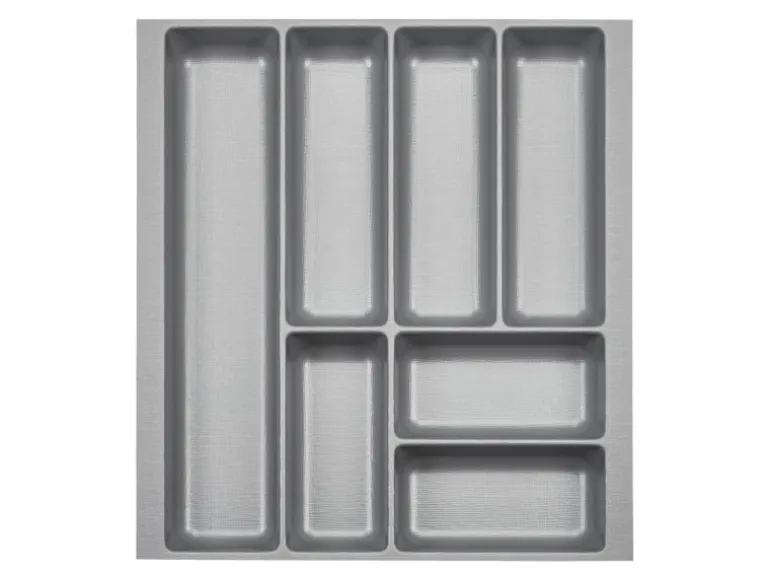 SOTECH ORGA-BOX-2 Besteckeinsatz Tiefe 462 mm Höhe 50,5 mm Für Nobilia Küchen Canvas Struktur Silbergrau Breite 409 mm