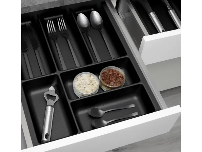 SOTECH ORGA-BOX-3 Besteckeinsätze Tiefe 473 mm Höhe 50,5 mm Anthrazit Schubladeneinsätze Breite 341 mm