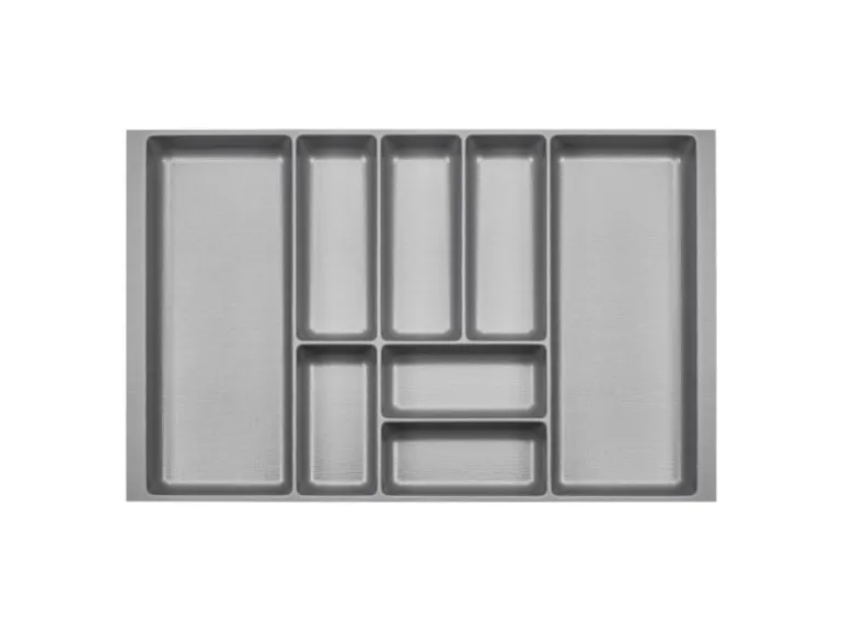 SOTECH ORGA-BOX-2 Besteckeinsatz Tiefe 462 mm Höhe 50,5 mm Für Nobilia Küchen Canvas Struktur Silbergrau Breite 709 mm