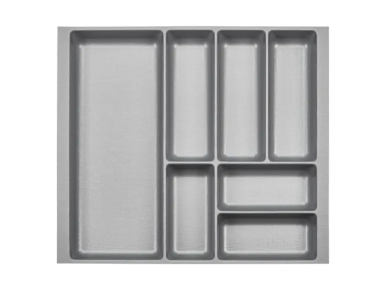 SOTECH ORGA-BOX-2 Besteckeinsatz Tiefe 462 mm Höhe 50,5 mm Für Nobilia Küchen Canvas Struktur Silbergrau Breite 509 mm
