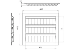 SOTECH ORGA-BOX Gewürzgläsereinsatz 499 x 462 x 28 mm Silbergrau Gewürzdoseneinsatz Für 60er Korpusbreite