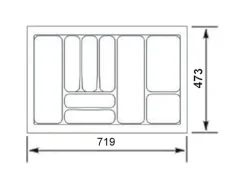SOTECH Orga-Box I Besteckeinsatz Oriongrau 800 mm Höhe 55 mm Antirutschbeschichtung Für Blum Tandembox und ModernBox