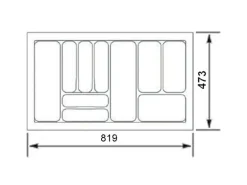 SOTECH Orga-Box I Besteckeinsatz Lavagrau 900 mm Höhe 55 mm Für Blum Tandembox und ModernBox