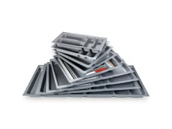 SOTECH Orga-Box I Besteckeinsatz Silbergrau 600 mm Höhe 55 mm Für Blum Tandembox und ModernBox