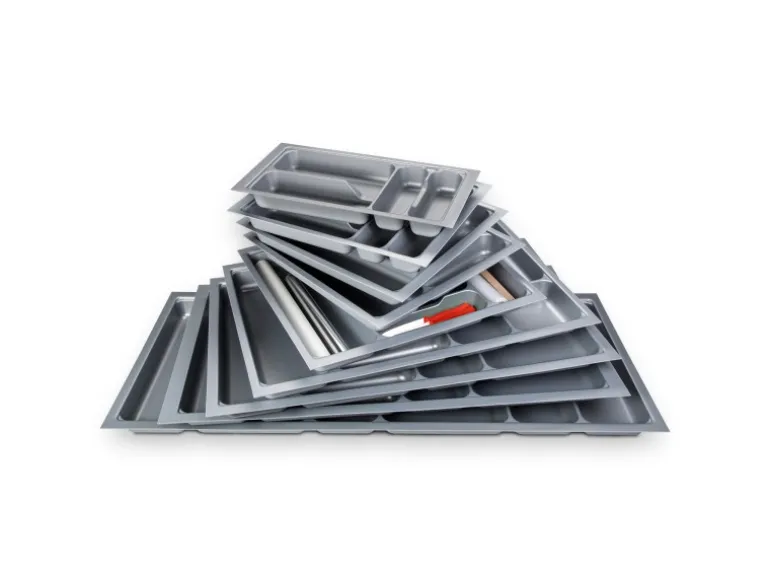 SOTECH Orga-Box I Besteckeinsatz Silbergrau 800 mm Höhe 55 mm Für Blum Tandembox und ModernBox