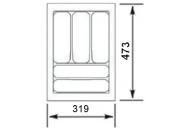 SOTECH Orga-Box I Besteckeinsatz Höhe 55 mm Oriongrau 400 mm Antirutschbeschichtung Für Blum Tandembox und ModernBox