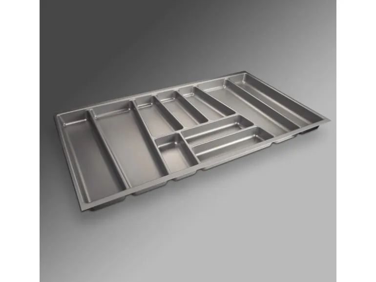 SOTECH ORGA-BOX II Besteckeinsatz 900 mm Höhe 45 mm Silbergrau Für Nobilia Schubladen