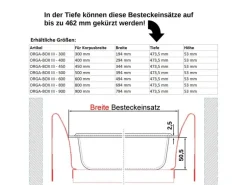 SOTECH ORGA-BOX III Besteckeinsatz 500 mm Höhe 55 mm Für Nobilia Ab 2013 Pronorm und Brigitte Küchen