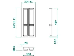 SOTECH ORGA-BOX IV UNIVERSAL Besteckeinsatz 300 mm Höhe 53 mm Schubkasteneinsatz Besteckeinteilung