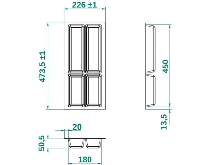 SOTECH ORGA-BOX IV UNIVERSAL Besteckeinsatz 300 mm Höhe 53 mm Schubkasteneinsatz Besteckeinteilung