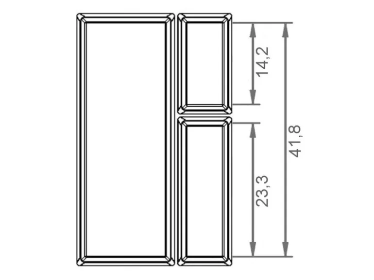 SOTECH ORGA-BOX IV UNIVERSAL Besteckeinsatz 900 mm Höhe 53 mm Schubkasteneinsatz Besteckeinteilung