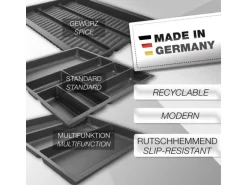 SOTECH ORGA-BOX-2 Multifunktionseinsatz Tiefe 462mm Höhe 50,5mm Für Nobilia Küche Canvas Struktur Anthrazit Breite 509mm
