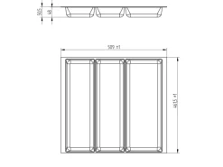 SOTECH ORGA-BOX-2 Multifunktionseinsatz Tiefe 462mm Höhe 50,5mm Für Nobilia Küche Canvas Struktur Anthrazit Breite 509mm