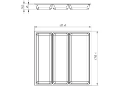 SOTECH ORGA-BOX-3 Multifunktionseinsatz Tiefe 473 mm Höhe 50,5 mm Anthrazit Schubladeneinsätze Breite 491 mm