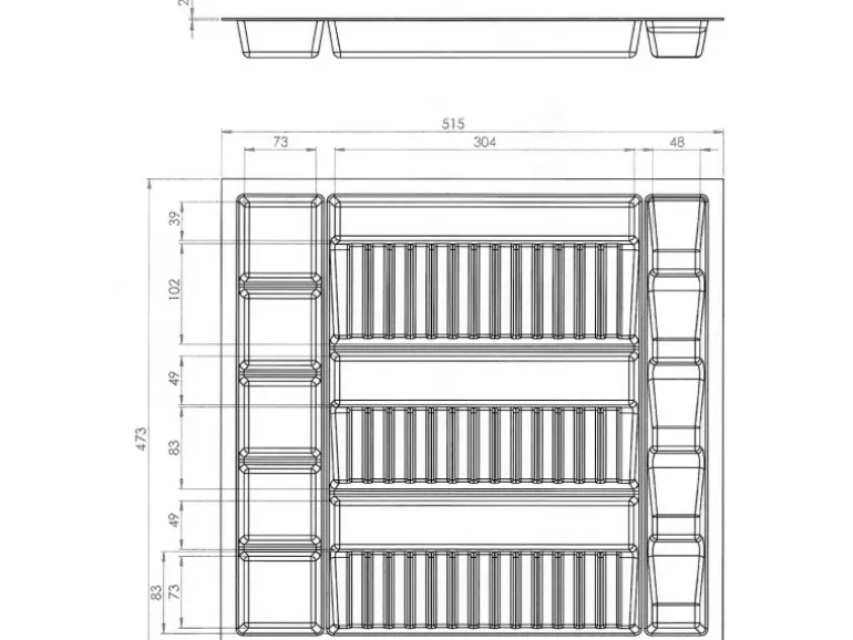 SOTECH ORGA-BOX Multi-Gewürzgläsereinsatz Gewürzdoseneinsatz 515 x 40 x 473 mm Oriongrau Für Blum 60er Korpusbreite