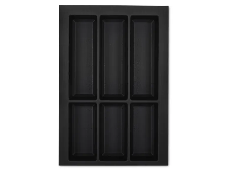 SOTECH Orga-Box VII Besteckeinsatz Schwarz 400 mm Höhe 50,5 mm mit Softtouch Oberfläche