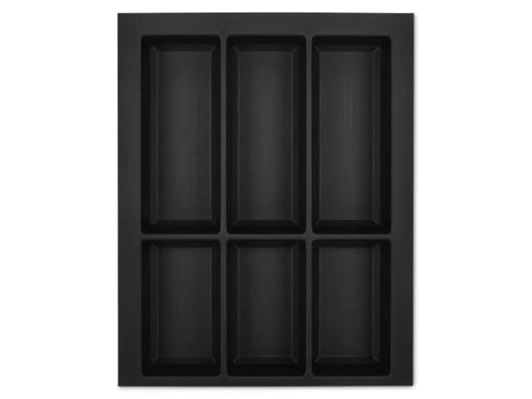 SOTECH Orga-Box VII Besteckeinsatz Schwarz 450 mm Höhe 50,5 mm mit Softtouch Oberfläche