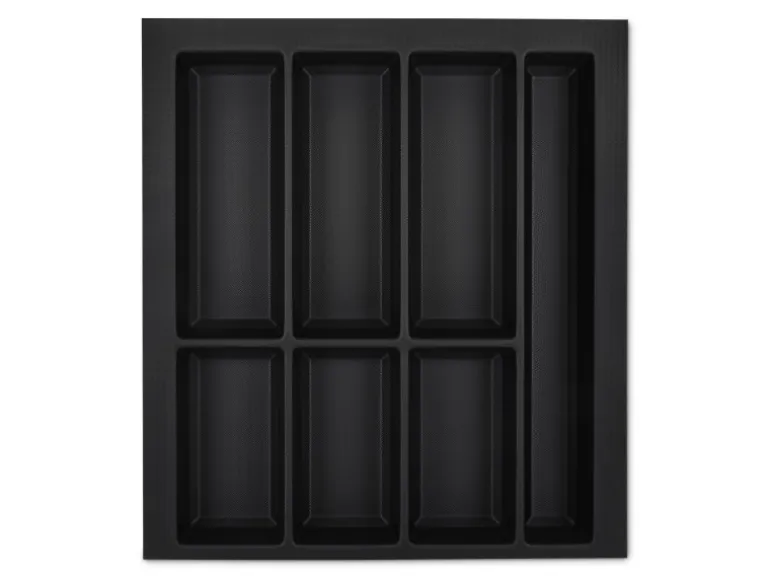 SOTECH Orga-Box VII Besteckeinsatz Schwarz 500 mm Höhe 50,5 mm mit Softtouch Oberfläche