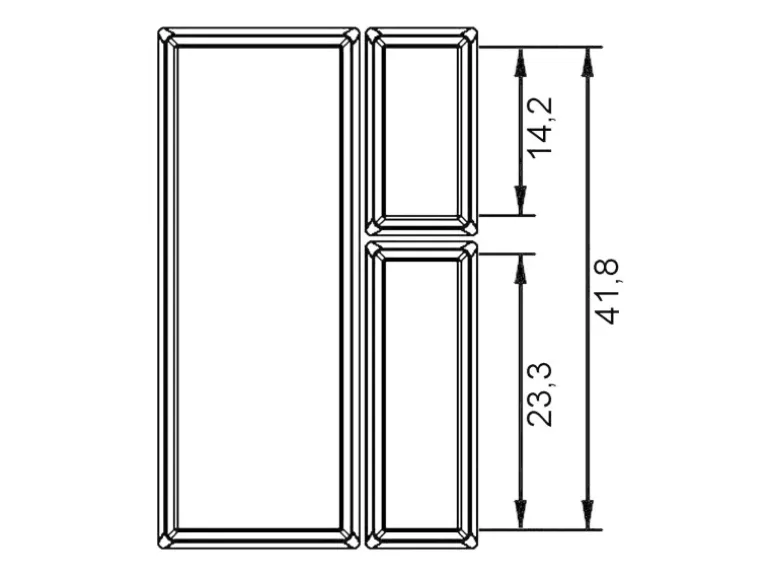 SOTECH Orga-Box VII Besteckeinsatz Schwarz 500 mm Höhe 50,5 mm mit Softtouch Oberfläche