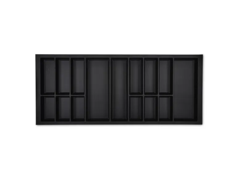 SOTECH Orga-Box VII Besteckeinsatz Schwarz 1200 mm Höhe 50,5 mm mit Softtouch Oberfläche