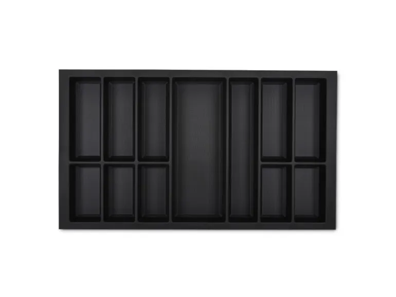 SOTECH Orga-Box VII Besteckeinsatz Schwarz 900 mm Höhe 50,5 mm mit Softtouch Oberfläche