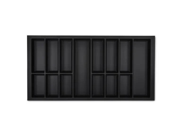 SOTECH Orga-Box VII Besteckeinsatz Schwarz 1000 mm Höhe 50,5 mm mit Softtouch Oberfläche