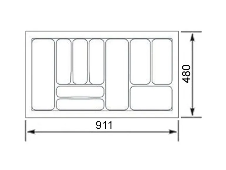 SOTECH Orga-Box VIII Besteckeinsatz 911 x 480 x 55 mm Lavagrau mit Perlstruktur Für 100er Schränke in Häcker Küchen