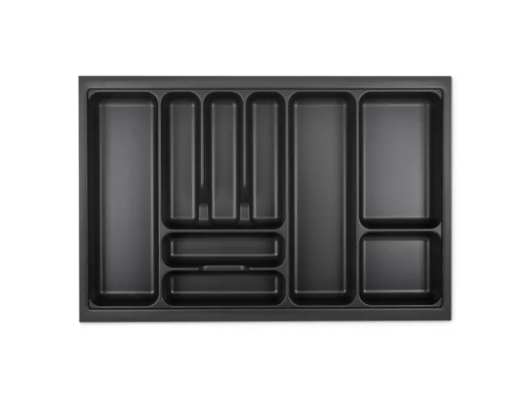 SOTECH Orga-Box VIII Besteckeinsatz 711 x 480 x 55 mm Lavagrau mit Perlstruktur Für 80er Schränke in Häcker Küchen