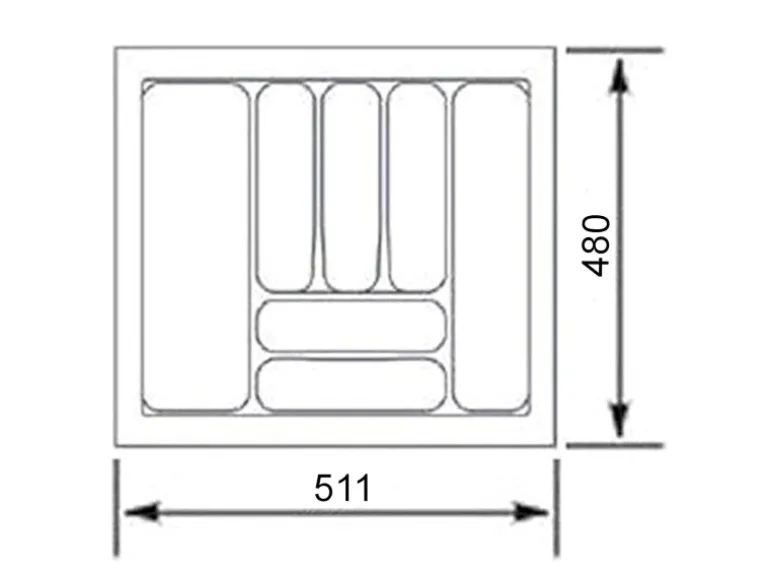 SOTECH Orga-Box VIII Besteckeinsatz 511 x 480 x 55 mm Lavagrau mit Perlstruktur Für 60er Schränke in Häcker Küchen