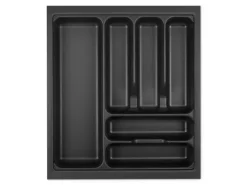 SOTECH Orga-Box VIII Besteckeinsatz 411 x 480 x 55 mm Lavagrau mit Perlstruktur Für 50er Schränke in Häcker Küchen