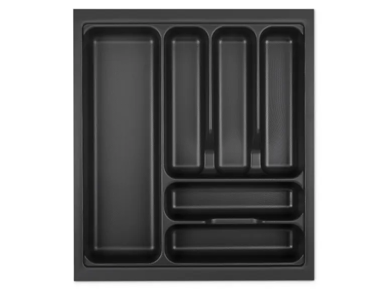SOTECH Orga-Box VIII Besteckeinsatz 411 x 480 x 55 mm Lavagrau mit Perlstruktur Für 50er Schränke in Häcker Küchen