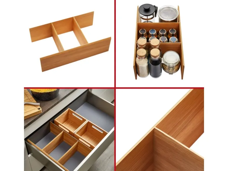 SOTECH Schubladen Besteckeinsatz 473 x 273 x 145 mm Aus Massivholz Eiche Lackiert