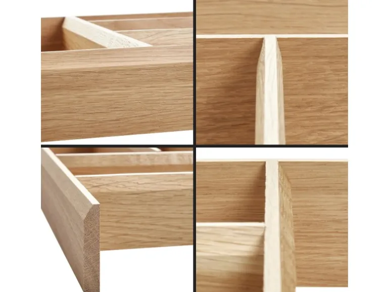 SOTECH Schubladen Besteckeinsatz 473 x 273 x 50 mm Aus Massivholz Eiche Lackiert