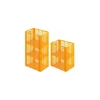 SparSet 5 x Eurobehälter Bäcker- und Konditorenkasten HxBxT 42,1 x 40 x 60 85 Liter Gelb-Orange Brötchenkiste Sstapelbare Bäckerkiste