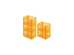 SparSet 5 x Eurobehälter Bäcker- und Konditorenkasten HxBxT 42,1 x 40 x 60 85 Liter Gelb-Orange Brötchenkiste Sstapelbare Bäckerkiste