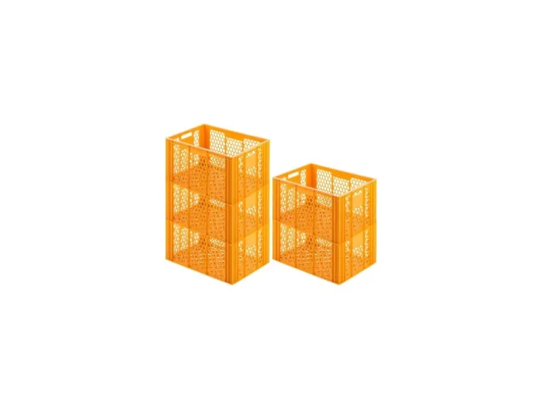 SparSet 5 x Eurobehälter Bäcker- und Konditorenkasten HxBxT 34,9 x 40 x 60 70 Liter Gelb-Orange Brötchenkiste Sstapelbare Bäckerkiste