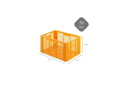 SparSet 5 x Eurobehälter Bäcker- und Konditorenkasten HxBxT 34,9 x 40 x 60 70 Liter Gelb-Orange Brötchenkiste Sstapelbare Bäckerkiste