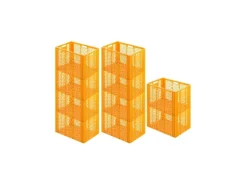 SparSet 10 x Eurobehälter Bäcker- und Konditorenkasten HxBxT 42,1 x 40 x 60 85 Liter Gelb-Orange Brötchenkiste Sstapelbare Bäckerkiste