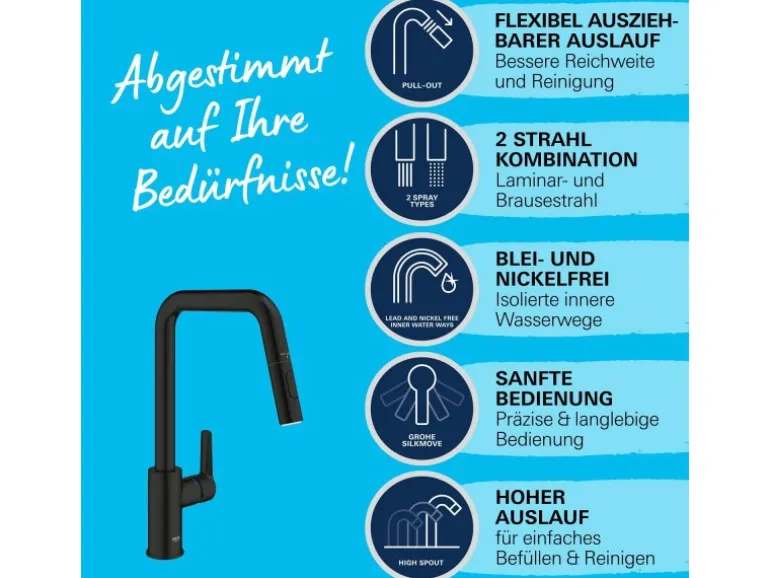 Start Einhand-Spültischbatterie, 1/2" mit Brause