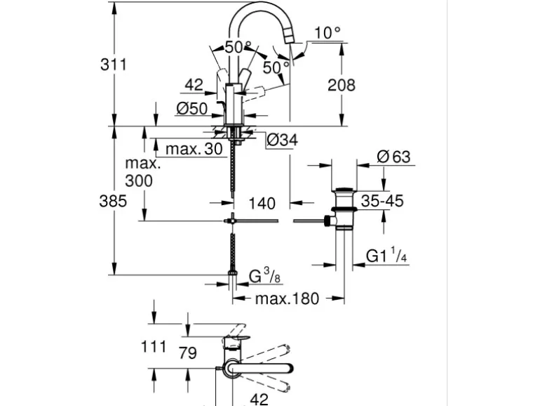 Start Einhand-Waschtischbatterie, 1/2" L-Size