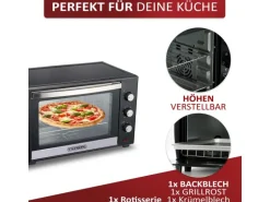 Steinborg SB-3006 Backofen 60 Liter 2000 Watt Schwarz