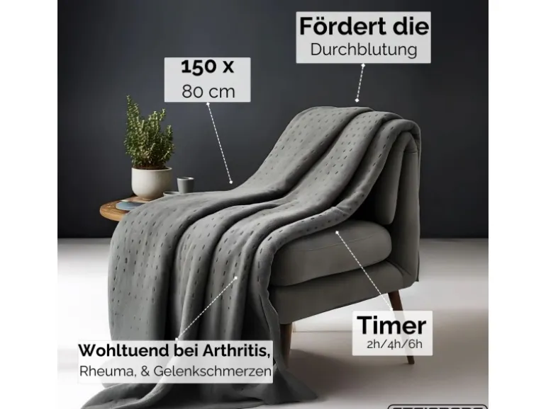 Steinborg SB-9521 Heizdecke mit Timer 6 Temperaturstufen 150x80 cm